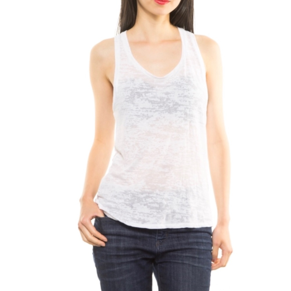 White Burnout Racerback Tank